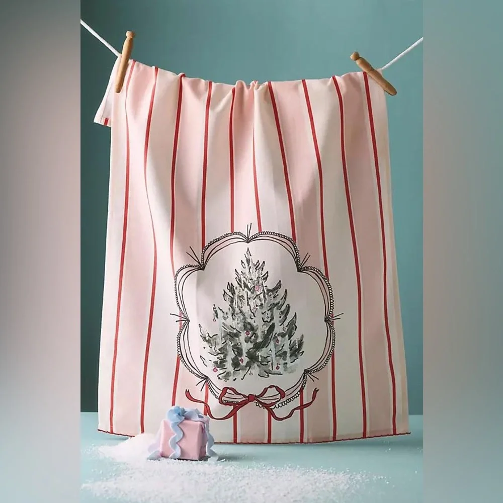 Anthropologie Picture Perfect Dish Towel | Pink | NWT